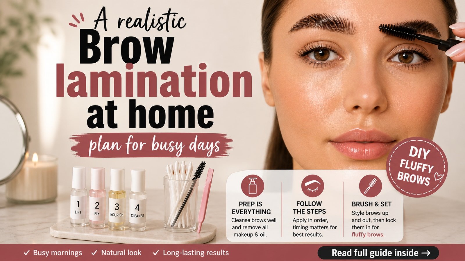 A realistic Brow lamination at home plan for busy days