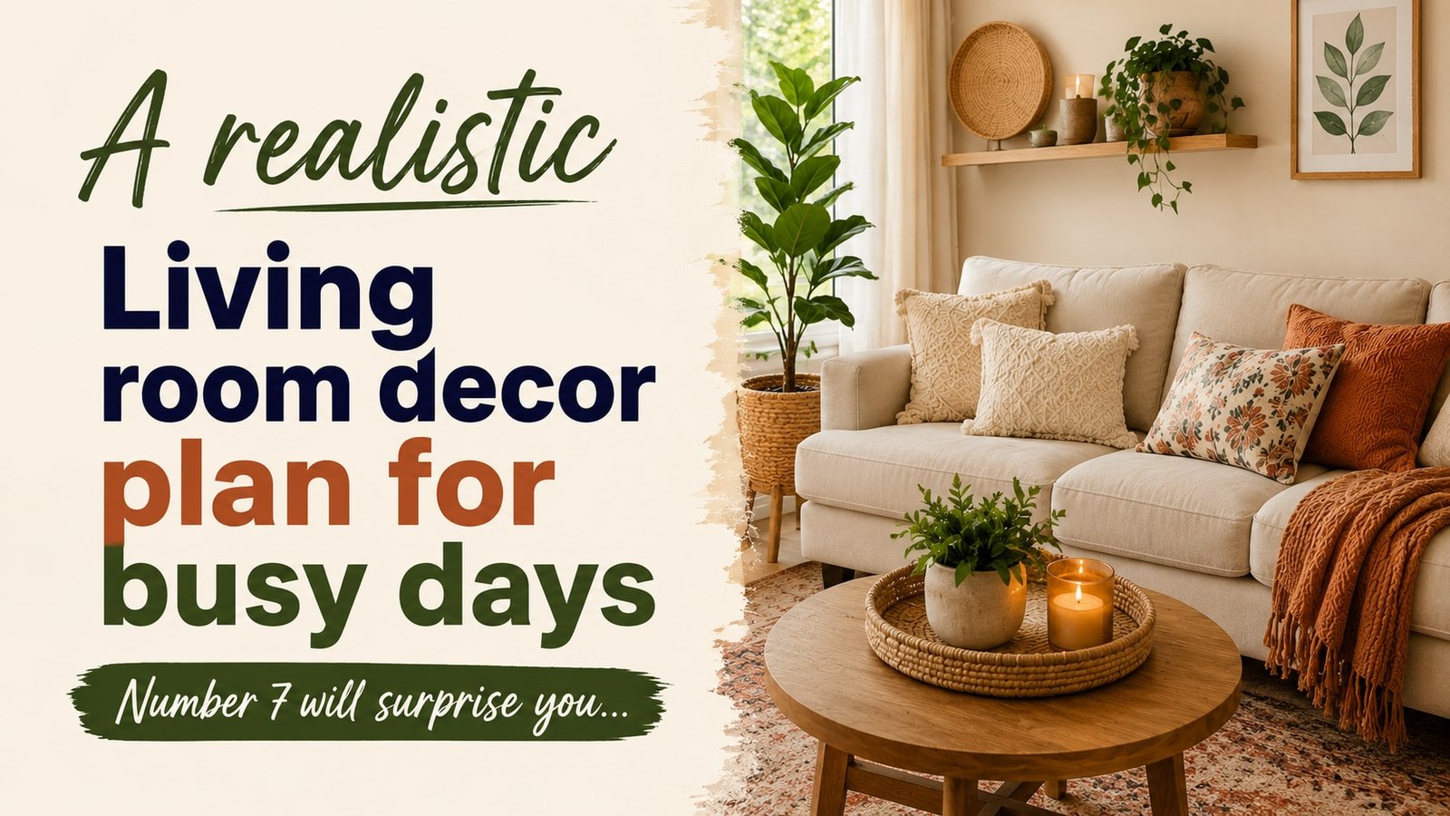 A realistic Living room decor plan for busy days