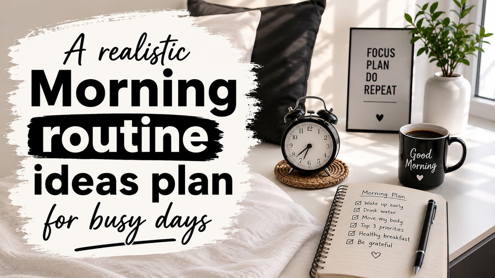 A realistic Morning routine ideas plan for busy days