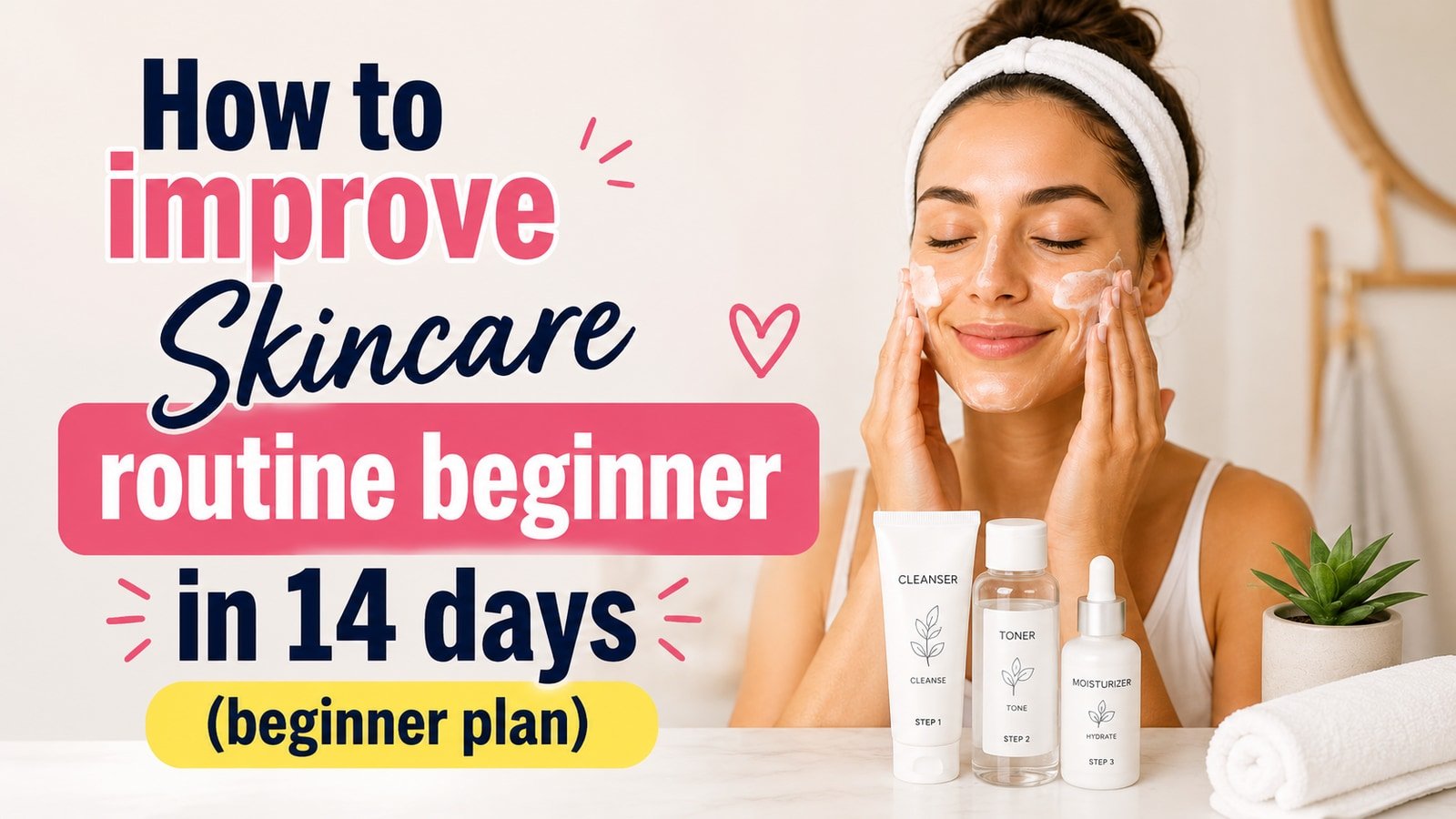 How to improve Skincare routine beginner in 14 days (beginner plan)