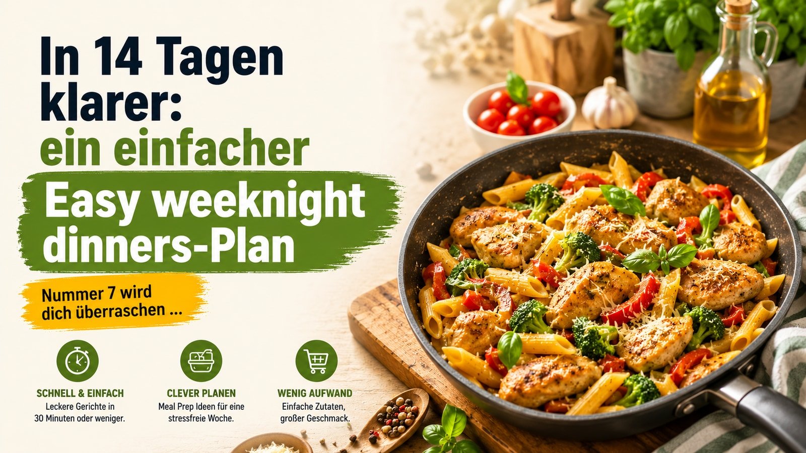 In 14 Tagen klarer: ein einfacher Easy weeknight dinners-Plan