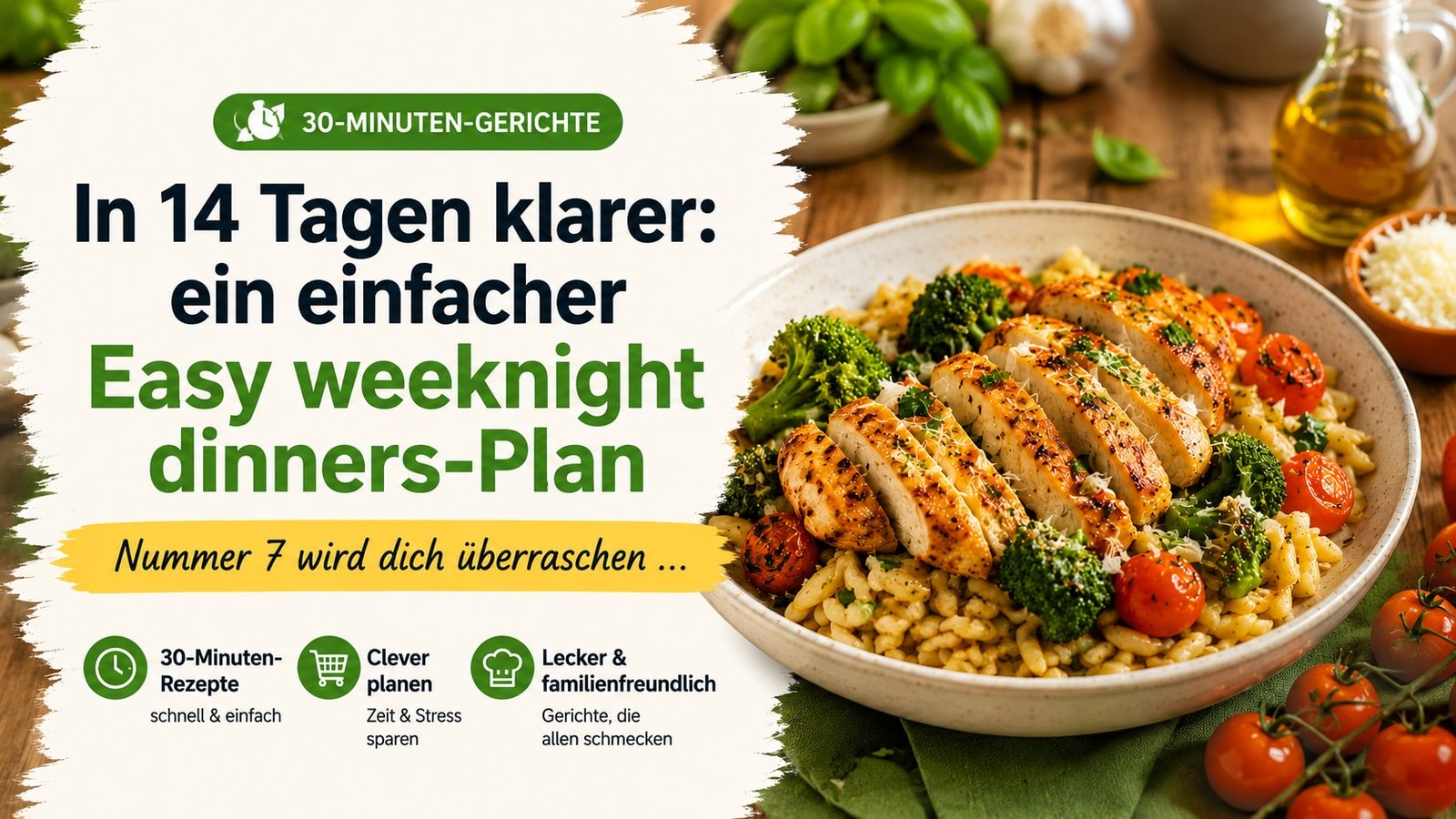 In 14 Tagen klarer: ein einfacher Easy weeknight dinners-Plan