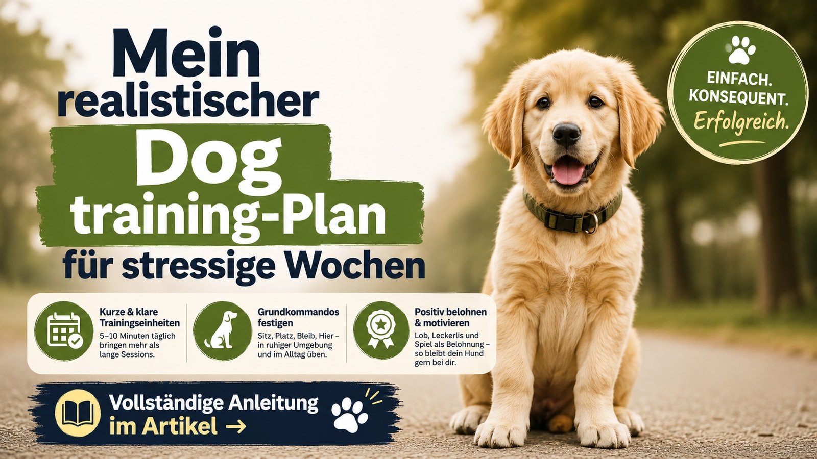 Mein realistischer Dog training-Plan für stressige Wochen