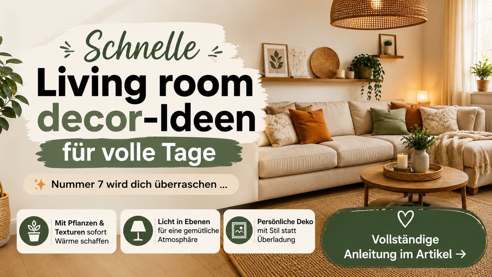 Schnelle Living room decor-Ideen für volle Tage