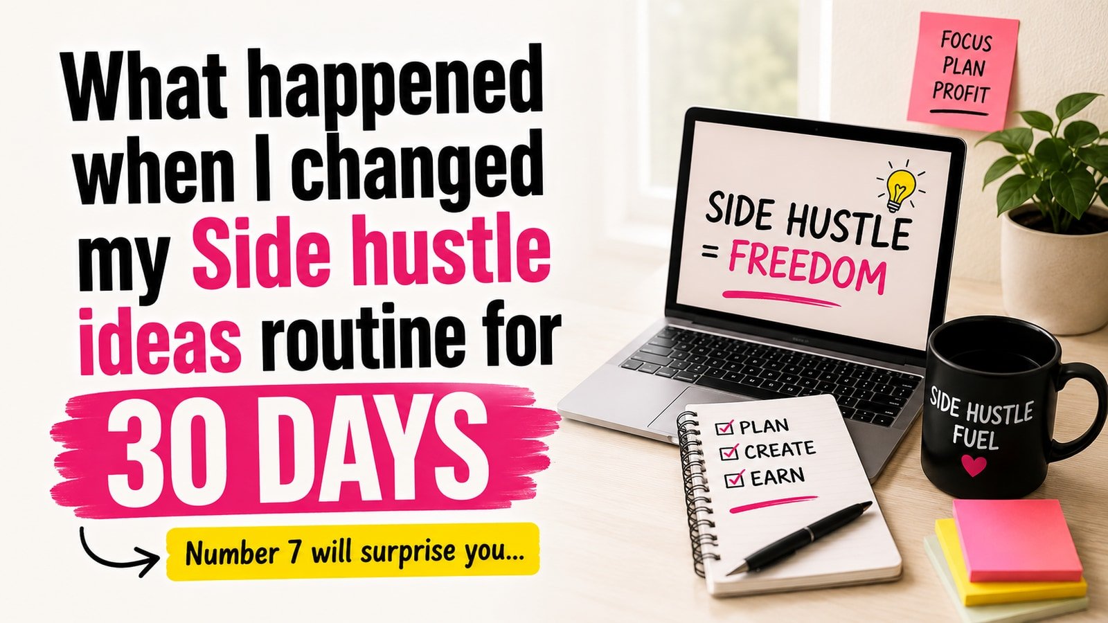 What happened when I changed my Side hustle ideas routine for 30 days